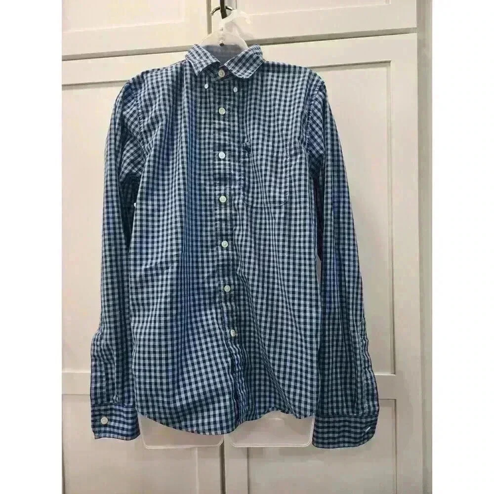 Abercrombie & Fitch Mens Shirt XL Blue Button-Down Slim Fit Long Sleeves Y2K